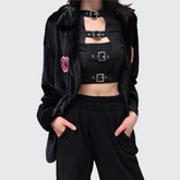 Black Crop Top With Belt