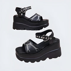 Black Goth Sandals