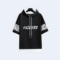 Black T-Shirt With Hood