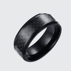 Black Titanium Carbon Fiber Ring
