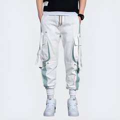 White Techwear Jogger Trousers