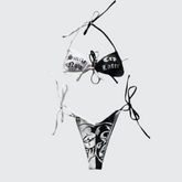 Goth Black And White Bikinis