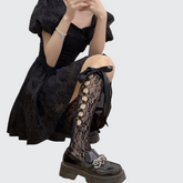 Goth Lace High Socks