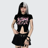 Grunge Black Crop Tops