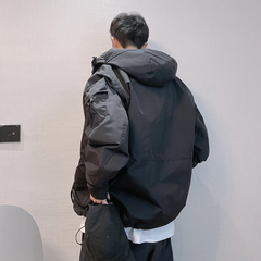 Black Cargo Jacket Men's