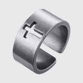 Silver Open Cross Ring