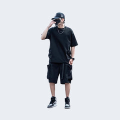 Baggy Black Cargo Shorts