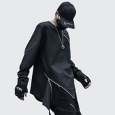 Black Long Sleeve Zip Up Shirt