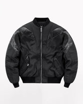 PU Patchwork Warm Bomber Jacket