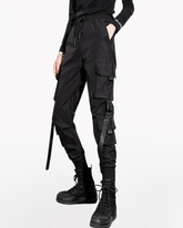 Women Black Slim Cargo Pants