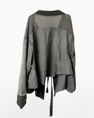 Wasteland Color-Block Loose Cotton Kimono Jacket