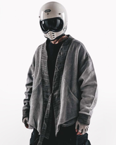 Wasteland Color-Block Loose Cotton Kimono Jacket