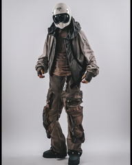 Wasteland-Washed Distressed Cropped Zip-Up Hoodie