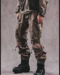 Wasteland Wear 3D Cut Distressed Double-Layer Cargo Pants