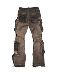 Wasteland Wear Distressed Flared Stretch Cargo Pants