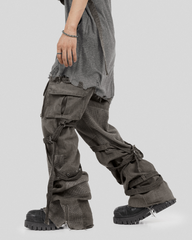 Wasteland Wear Straps Patchwork Cargo Y2K Pants