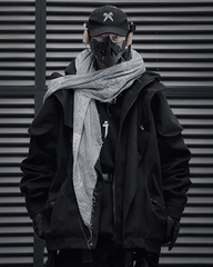 Wasteland Wear Torn Hem Fake Two-piece Unisex Jacket
