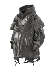 Wasteland Wear Torn Hem Fake Two-piece Unisex Jacket