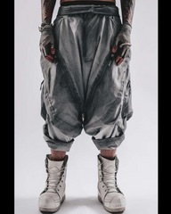 Wasteland Wear Wash Patchwork Zipper Hakama Pants