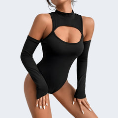 Hollow Out Long Sleeve Crop Top