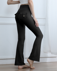 Women's Flare Yoga Cargo Pants High Waisted Leggings