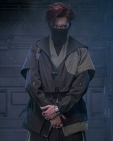 Cyberpunk Outfits Blade Shadow Diagonal Lapel Coat