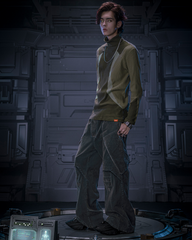 Cyberpunk Outfits Heavy Duty Loose Velvet Denim Pants