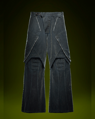 Cyberpunk Outfits Heavy Duty Loose Velvet Denim Pants