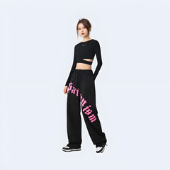 Black And Pink Cargo Pants