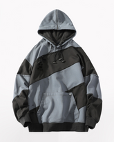 Streetwear Zipper Double Layer Patchwork Unisex Hoodie