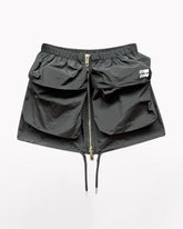 Zipper Front Big Pockets Cargo Mini Skirt