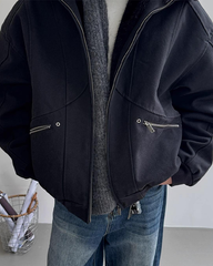 Faux Fur Lined Hooded Zip-Up Jacket