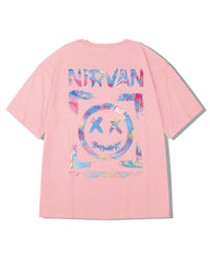 Oversize Streetwear Smiley Face Graphic T-Shirt