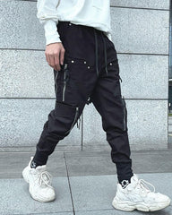 Black Slim Cargo Jogger Pants