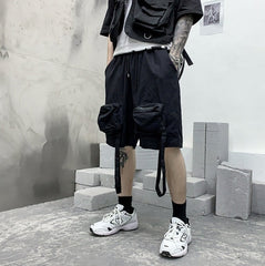 Black Shorts Zip Pockets