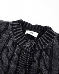 Autumn Winter New Cable Knit Button-Up Sweater
