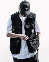 Outdoor Black Sleeveless Cargo Vest
