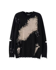Streetwear Hole Pin Sweater