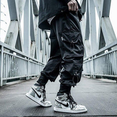 Streetwear Black Multi-Pocket Cargo Pants