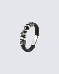 Vintage Anchor Handmade Leather Bracelet