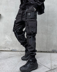 Functional Black Multi-Pocket Cargo Pants