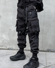 Functional Black Multi-Pocket Cargo Pants