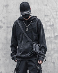 Streetwear Black Denim Hoodie