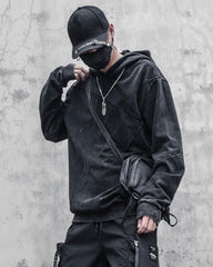 Streetwear Black Denim Hoodie