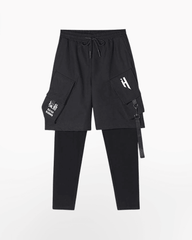 Fake Two Black Cargo Pants