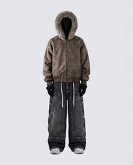 Faux Fur-Lined Hooded Jacket