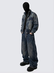 Vintage Wide-Leg Scimitar-Cut Jeans