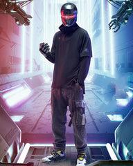 Cyberpunk Outfits Iron Warrior Fake Two Pieces T-Shirt