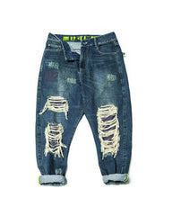 Cyberpunk Laser Destroyed Unisex Y2K Jeans