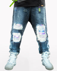 Cyberpunk Laser Destroyed Unisex Y2K Jeans